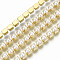 Brass Claw Chains, with ABS Plastic Imitation Pearl Beads, with Spool, Golden, SS16, 4mm, about 10yards/roll(9.14m/roll)
