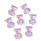 Cartoon Transparent Resin Cabochons, Iridescent Bear, AB Color, Plum, 14x11x5.5mm