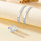 Alloy Double Layer Cuff Bangles & Cuff Rings Sets, Platinum, Inner Diameter: 65mm