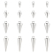 304 Stainless Steel Pendants, Spike/Cone, Stainless Steel Color, 6.5~18x3~7mm, Hole: 1.5~2mm, 48pcs/box