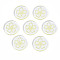 Transparent Resin Pendants, with Glitter Powder, Flat Round with Sakura Flower, Champagne Yellow, 24~24.5x3~4mm, Hole: 1.2mm