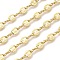 Handmade Brass Coffee Bean Chain, with Spool, Long-lasting Plated, Unwelded, Golden, Coffee Bean: 7x5.5x1mm, Link: 8x3x1.5mm, about 32.8 Feet(10m)/roll