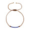 Handmade Glass Seed Beads Braided Bead Bracelets, Adjustable Fiber Cord Braided Bracelets for Women, Column, Coconut Brown