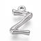 Tarnish Resistant 304 Stainless Steel Pendants, Bamboo Shaped Letter, Stainless Steel Color, Letter.Z, 17.5~19x10~16x3~4mm, Hole: 1.8~2mm