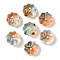 Transparent Spray Paint Glass Beads, Flower, Chocolate, 11.5x8.5mm, Hole: 1.2mm