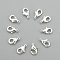 Brass Lobster Claw Clasps, Parrot Trigger Clasps, Cadmium Free & Nickel Free & Lead Free, Silver, 10x5x3mm, Hole: 1mm