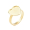 304 Stainless Steel Adjustable Ring Components, Bezel Cup Ring Settings, Heart, Real 18K Gold Plated, Inner Diameter: 17mm, Tray: 12x12mm