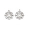 304 Stainless Steel Pendant Enamel Settings, Flat Round, Stainless Steel Color, 19x17x1.5mm, Hole: 1.5mm
