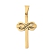 304 Stainless Steel Pendants, Ion Plating(IP), Cross with Infinity & Snake, Golden, 32.5x17.5x2mm, Hole: 6x3.5mm
