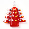 Handmade Lampwork Pendants, Bumpy Christmas Tree Charms, Red, 43~49x36~38x10~11mm, Hole: 5~5.5x4~6mm