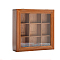 9 Grids Wooden Jewelry Storage Box, Chocolate Case with Clear Glass Window, Rectangle, Coconut Brown, 7x24x24cm