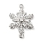 Brass Pave Clear Cubic Zirconia Connector Charms, Cadmium Free & Nickel Free & Lead Free, Snowflake Links, Platinum, 20x14x5mm, Hole: 1.4mm