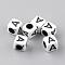 Opaque Acrylic Beads, Letter Style, Cube, Letter.A, 6x6x6mm, Hole: 3mm, about 3000pcs/500g