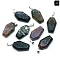 Natural Indian Agate Pendants, Halloween Coffin Charms, 35x19x7.5mm, Hole: 4x7.5mm