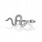 316L Surgical Stainless Steel Curved Barbell Belly Rings, Stainless Steel Color, Snake, Bar Length: 3/8