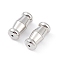 Anti-Tarnish Rhodium Plated 925 Sterling Silver Screw Clasps, Twist Clasps, Column, Platinum, 11x5mm, Hole: 0.9mm