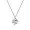 Flat Round Cubic Zirconia Pendant Necklaces, with Rhodium Plated 925 Sterling Silver Cable Chains for Women, Platinum, 13.78 inch(35cm)