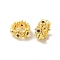 Rack Plating Brass Beads, with Cubic Zirconia, Long-Lasting Plated, Lead Free & Cadmium Free, Rings with Flower, Old Rose, 8x4mm, Hole: 5mm