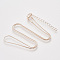 Brass Square Snake Chain Necklace Making, with Lobster Claw Clasps, Rose Gold, 18.5 inch(47.2cm), 1mm