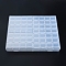 Rectangle Polypropylene(PP) Bead Storage Containers, with Hinged Lid and 56 Grids, Each Row Has 4 Grids, for Jewelry Small Accessories, Clear, 21x18x2.6cm