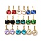 Ion Plating(IP) Glass Rectangle Leverback Earrings, Real 14K Gold Plated 304 Stainless Steel Jewelry, Mixed Color, 24x13.5x14mm, Pin: 0.8mm