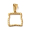 PVD Vacuum Plating 304 Stainless Steel Pendants, Square Charm, Golden, 17x15.5x1.5mm, Hole: 3x8mm