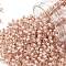 TOHO Round Seed Beads, Japanese Seed Beads, (1069) Soft Misty Rose Lined Crystal, 8/0, 3mm, Hole: 1mm, about 220pcs/10g