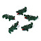 Opaque Resin Pendants, with Platinum Tone Iron Loop, Crocodile, Green, 12~13x29.5x14.5mm, Hole: 2mm
