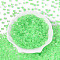 Transparent Inside Colours Glass Seed Beads, Cube, Lime, 3.8~4x3.6~4x3.6~4mm, Hole: 1.4~1.5mm, about 4090pcs/pound