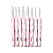 8Pcs Aluminium Oxide Crochet Hook Sets, with ABS Plastic Handle, Pink, 140x11x8.5mm