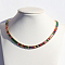 Cubic Zirconia Classic Tennis Necklace, Golden Brass Rectangle Link Chain Necklaces, Colorful, 12.99 inch(33cm)