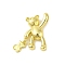 Brass Pendants, Cadmium Free & Nickel Free & Lead Free, Bear, Real 18K Gold Plated, 20.5x17x4.5mm, Hole: 3mm