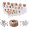 Panda Hall Elite & reg Glass Bottles with Iron Screw Eye Pin Bail Peg & Hemp Cord Line String, Mixed Colour