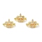 Rack Plating Brass Pave Cubic Zirconia Slide Charms, Cadmium Free & Lead Free, Long-Lasting Plated, Real 18K Gold Plated, Crown, 7x10x5mm, Hole: 1.4mm