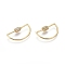 Brass Micro Pave Cubic Zirconia Screw Carabiner Lock Charms, for Necklaces Making, Half Round, Golden, 16x28x2mm