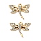 Alloy Crystal Pendants, with Rhinestone, Dragonfly Charms, Golden, 18.5x24x2mm, Hole: 1.8mm