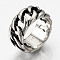 Alloy Finger Rings, Wide Band Rings, Chunky Rings, Antique Silver, Size 9, 19mm