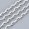 304 Stainless Steel Cable Chains, with Spool, Unwelded, Oval, Silver, 6.5x4x1mm, about 32.8 Feet(10m)/roll