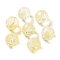 Transparent Glass Beads, Cube, Yellow, 12x12x12mm, Hole: 1.4mm
