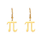 Pi Symbol 304 Stainless Steel Dangle Earring, Real 18K Gold Plated, no size