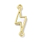 Brass Pave Shell Connector Charms, Real 18K Gold Plated, lightning, 23.5x7.5x2mm, Hole: 1.6mm