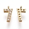 Brass Micro Pave Clear Cubic Zirconia Charms, Number, Golden, Num.7, 9.5~10x4~6.5x2mm, Hole: 0.8mm