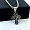 Greek Gothic Stainless Steel Jesus Cross Pendant Necklaces for Men Women, Stainless Steel Color