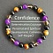 Round Natural Tiger Eye & Black Obsidian & Amethyst & Smoky Quartz Beads Stretch Bracelets for Girl Women, 5-7/8~7-7/8 inch(15~20cm)