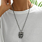 Punk 201 Stainless Steel Pendant Necklaces, Stainless Steel Color, Animal Skull Head, 23.43 inch(59.5cm)