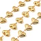 304 Stainless Steel Heart Link Chains, Soldered, with Spool, Golden, 16x15x6.5mm