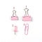 Aluminum Alloy Clip & Paperclips & Drawing Pin, Notes Letter Paper Clip, Office Supplies, Pink, 3.4x1.9x0.8cm