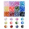 360Pcs 12 Colors Transparent Crackle Baking Painted Glass Beads Strands, Imitation Opalite, Round, Mixed Color, 8.5x7.5mm, Hole: 1.5mm, 30pcs/color