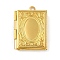 Brass Locket Pendants for Teachers' Day, Photo Frame Charms for Necklaces, Rectangle Book, Golden, 26x19x5mm, Hole: 1mm