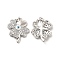 Brass Micro Pave Cubic Zirconia Pendants, Cadmium Free & Nickel Free & Lead Free, with Enamel Evil Eye & Jump Ring, Clover Charms, Platinum, White, 20.5x16.5x3.8mm, Hole: 3.3mm
